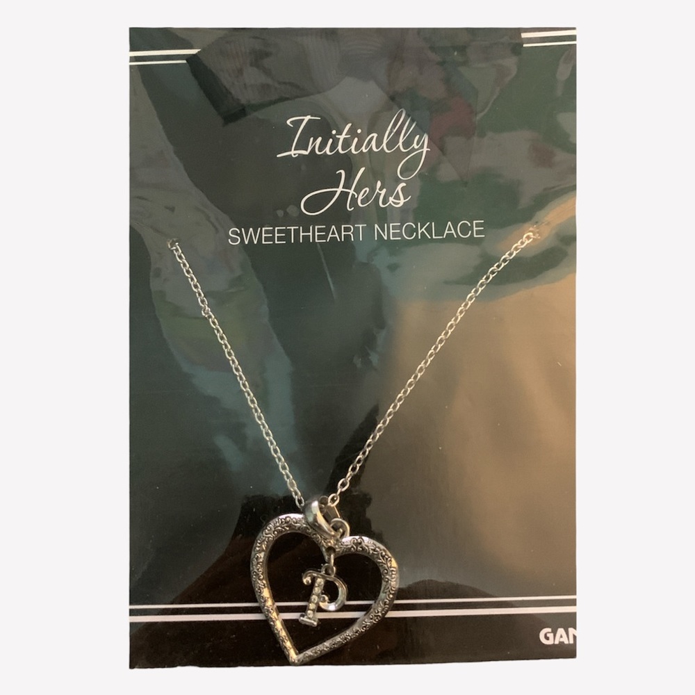 Ganz Womens Letter P Initial Alphabet Sweetheart Silver Tone Necklace